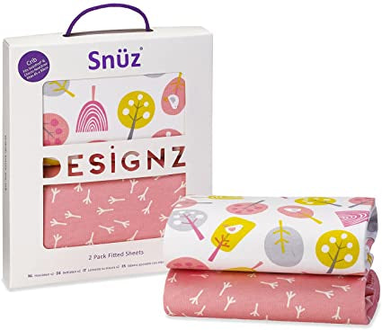 Snuz Bedside Crib - 2 Pack Fitted Sheets